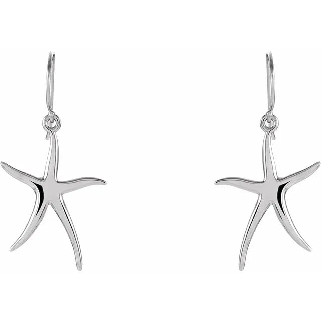 14K Starfish Dangle Earrings