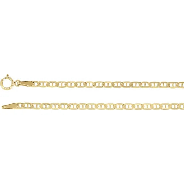 14K Curbed Anchor Chain