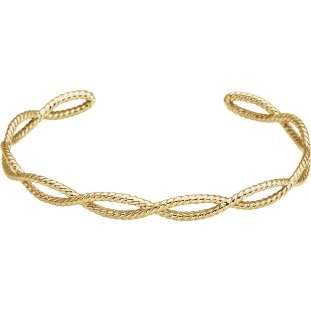 14K Twined Cuff Bracelet