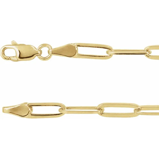 18K Yellow Gold-Plated Sterling Silver Paper Clip Chain